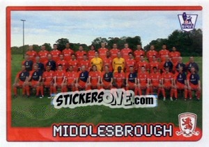 Sticker Middlesbrough team - Premier League Inglese 2007-2008 n. 405 - Merlin
