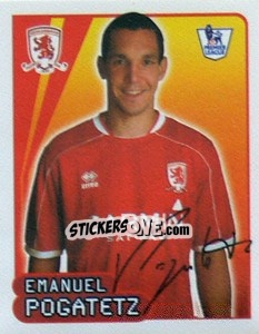 Figurina Emanuel Pogatetz - Premier League Inglese 2007-2008 - Merlin