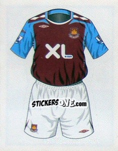 Sticker West Ham United home kit - Premier League Inglese 2007-2008 - Merlin