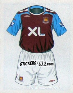 Sticker West Ham United home kit - Premier League Inglese 2007-2008 n. 598 - Merlin