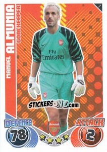 Sticker Manuel Almunia - English Premier League 2010-2011. Match Attax n. 1 - Topps