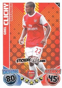 Sticker Gael Clichy - English Premier League 2010-2011. Match Attax - Topps