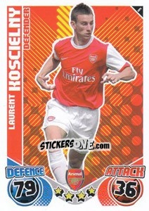 Cromo Laurent Koscielny - English Premier League 2010-2011. Match Attax - Topps