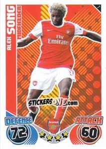 Sticker Alex Song - English Premier League 2010-2011. Match Attax n. 7 - Topps