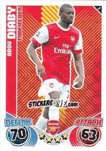 Sticker Abou Diaby - English Premier League 2010-2011. Match Attax n. 8 - Topps