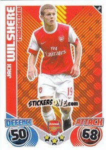 Sticker Jack Wilshere - English Premier League 2010-2011. Match Attax n. 10 - Topps