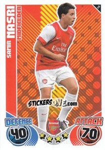 Sticker Samir Nasri - English Premier League 2010-2011. Match Attax n. 11 - Topps