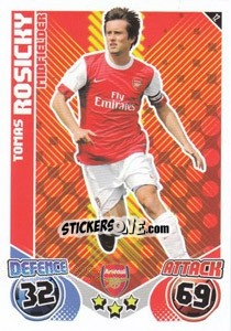 Sticker Tomas Rosicky - English Premier League 2010-2011. Match Attax n. 12 - Topps