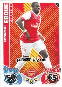 Sticker Emmanuel Eboue - English Premier League 2010-2011. Match Attax n. 13 - Topps