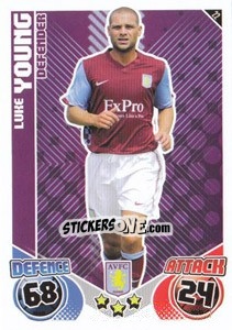 Sticker Luke Young - English Premier League 2010-2011. Match Attax n. 22 - Topps