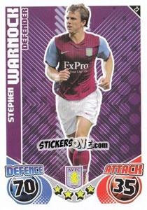 Cromo Stephen Warnock - English Premier League 2010-2011. Match Attax - Topps