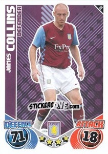 Cromo James Collins - English Premier League 2010-2011. Match Attax - Topps
