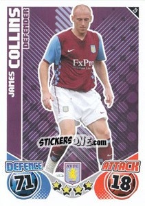 Sticker James Collins - English Premier League 2010-2011. Match Attax n. 25 - Topps