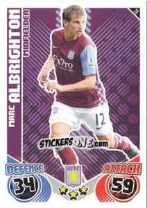Cromo Marc Albrighton - English Premier League 2010-2011. Match Attax - Topps