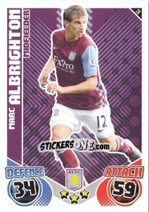 Sticker Marc Albrighton - English Premier League 2010-2011. Match Attax n. 26 - Topps