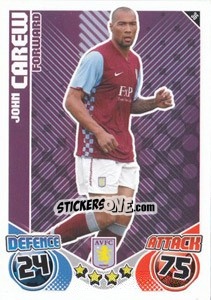 Sticker John Carew - English Premier League 2010-2011. Match Attax n. 36 - Topps