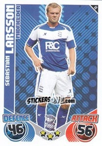 Cromo Sebastian Larsson - English Premier League 2010-2011. Match Attax - Topps