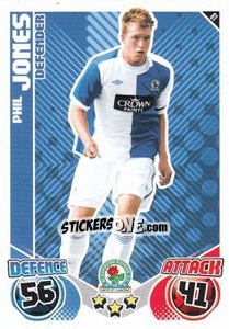 Sticker Phil Jones - English Premier League 2010-2011. Match Attax - Topps