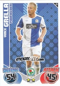 Sticker Vince Grella - English Premier League 2010-2011. Match Attax n. 62 - Topps