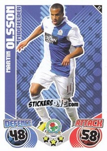 Sticker Martin Olsson - English Premier League 2010-2011. Match Attax n. 63 - Topps