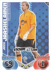 Cromo Jussi Jaaskelainen - English Premier League 2010-2011. Match Attax - Topps