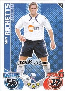 Figurina Sam Ricketts - English Premier League 2010-2011. Match Attax n. 92 - Topps