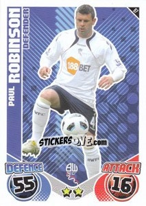 Sticker Paul Robinson - English Premier League 2010-2011. Match Attax n. 97 - Topps