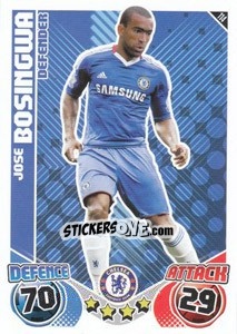 Sticker Jose Bosingwa - English Premier League 2010-2011. Match Attax n. 114 - Topps