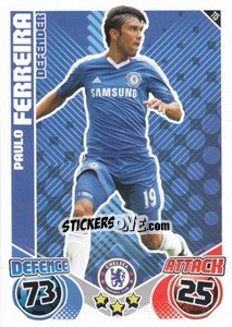 Sticker Paulo Ferreira - English Premier League 2010-2011. Match Attax - Topps