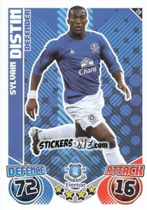 Sticker Sylvain Distin - English Premier League 2010-2011. Match Attax n. 128 - Topps
