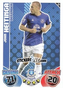 Sticker John Heitinga - English Premier League 2010-2011. Match Attax n. 132 - Topps