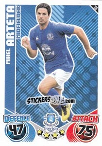 Sticker Mikel Arteta - English Premier League 2010-2011. Match Attax n. 136 - Topps