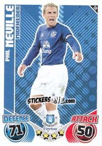 Sticker Phil Neville - English Premier League 2010-2011. Match Attax - Topps