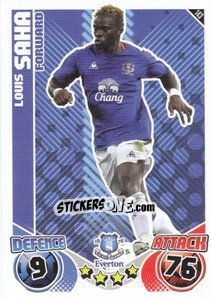 Sticker Louis Saha - English Premier League 2010-2011. Match Attax n. 143 - Topps