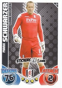 Sticker Mark Schwarzer - English Premier League 2010-2011. Match Attax n. 145 - Topps