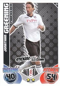Figurina Jonathan Greening - English Premier League 2010-2011. Match Attax n. 152 - Topps
