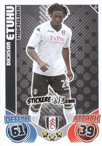 Sticker Dickson Etuhu - English Premier League 2010-2011. Match Attax n. 155 - Topps