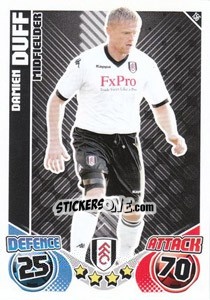 Sticker Damien Duff - English Premier League 2010-2011. Match Attax n. 156 - Topps