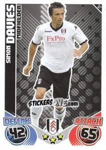 Cromo Simon Davies - English Premier League 2010-2011. Match Attax - Topps