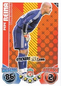 Sticker Pepe Reina - English Premier League 2010-2011. Match Attax n. 163 - Topps