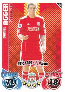 Sticker Daniel Agger - English Premier League 2010-2011. Match Attax n. 165 - Topps