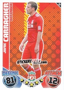 Sticker Jamie Carragher - English Premier League 2010-2011. Match Attax n. 168 - Topps