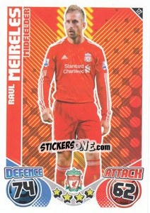 Sticker Raul Meireles - English Premier League 2010-2011. Match Attax n. 172 - Topps