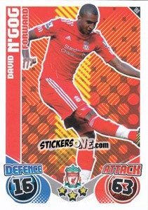Sticker David N'Gog - English Premier League 2010-2011. Match Attax n. 180 - Topps