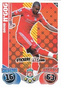 Sticker David N'Gog - English Premier League 2010-2011. Match Attax - Topps