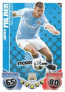 Sticker James Milner - English Premier League 2010-2011. Match Attax n. 187 - Topps