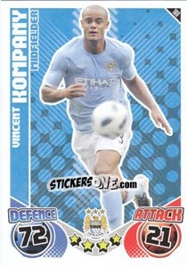 Sticker Vincent Kompany - English Premier League 2010-2011. Match Attax - Topps