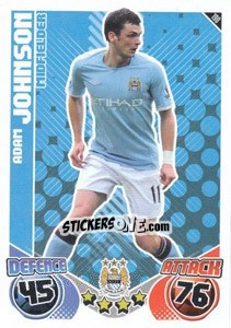 Sticker Adam Johnson - English Premier League 2010-2011. Match Attax n. 190 - Topps