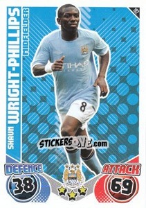 Sticker Shaun Wright-Phillips - English Premier League 2010-2011. Match Attax n. 192 - Topps