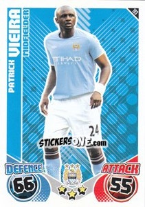 Sticker Patrick Vieira - English Premier League 2010-2011. Match Attax - Topps